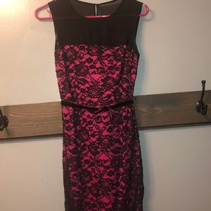 Venus black and pink lace dress